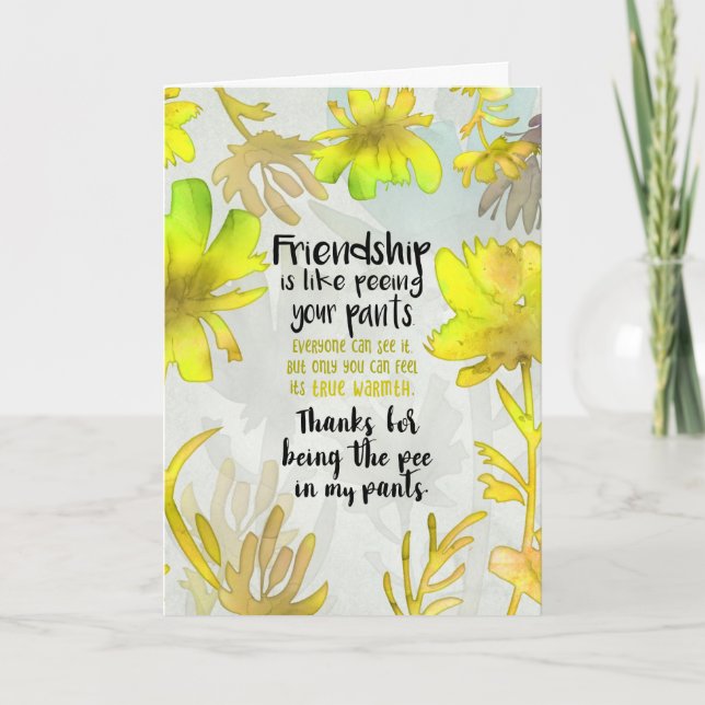 Carte Merci d'être Pee in my Pants (Devant)