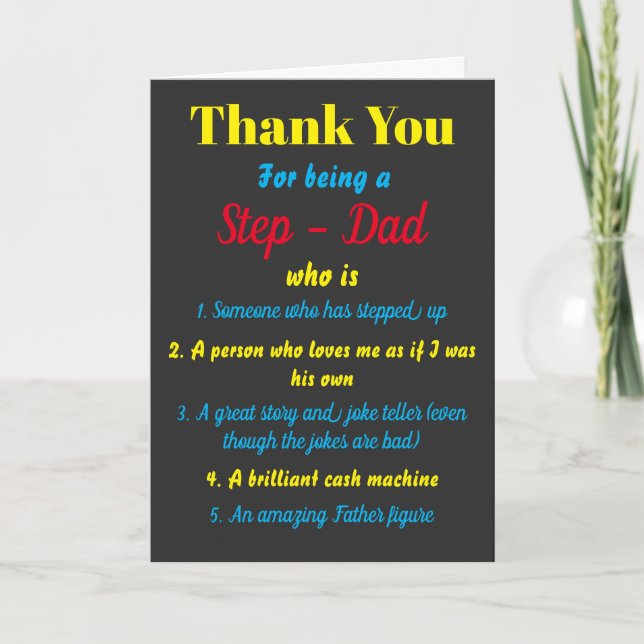 Carte Merci d'être un beau-père qui est des citations (Devant)