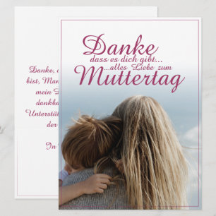 Carte Merci d'exister, Fête des Mères, Mère et Enfant
