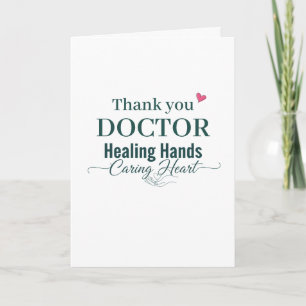 Carte Merci Docteur Mains Soignantes Cœur Attentionné