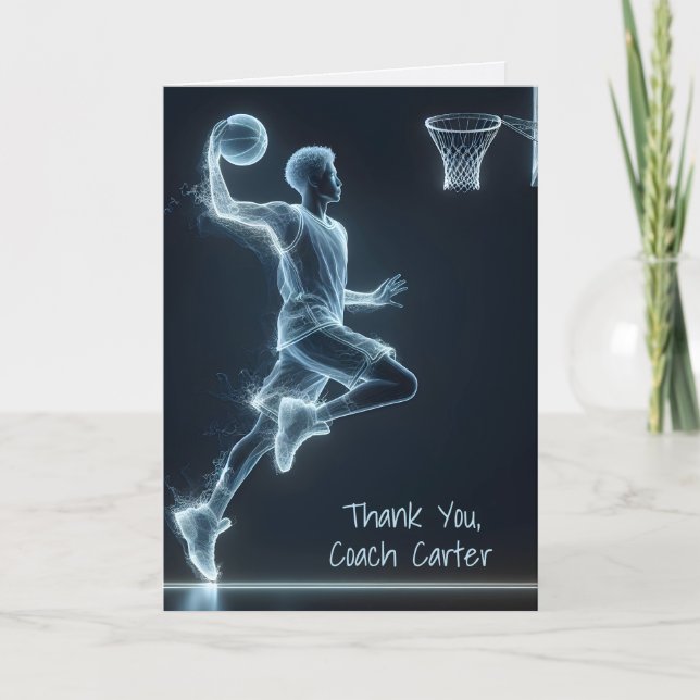 Carte Merci du joueur de basket-ball de néon (Devant)