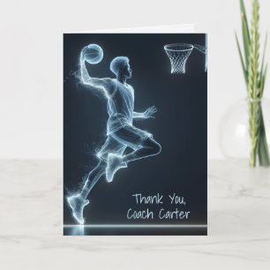 Carte Merci du joueur de basket-ball de néon