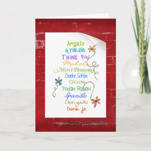 Carte Merci en brique dans la langue étrangère
