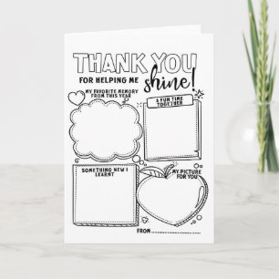 Carte Merci enseignant coloriage cadeau