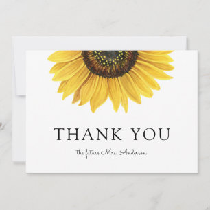 Carte Merci Fête des mariées tournesol