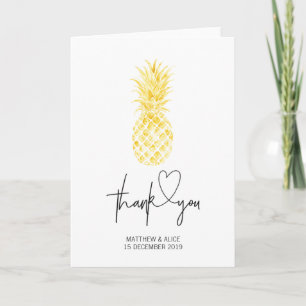 Carte Merci Fiançailles Mariage à ananas tropical
