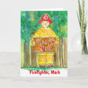 Carte Merci Firefighter Nom personnalisé