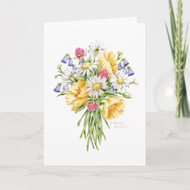 Carte Merci Fleur sauvage Bouquet Dieu chrétien (Devant)