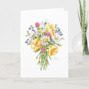 Carte Merci Fleur sauvage Bouquet Dieu chrétien