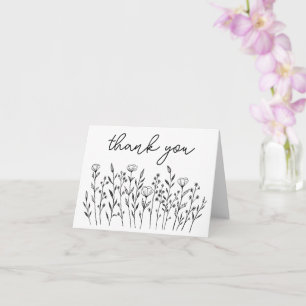 Carte MERCI Fleur sauvage simple personnalisé