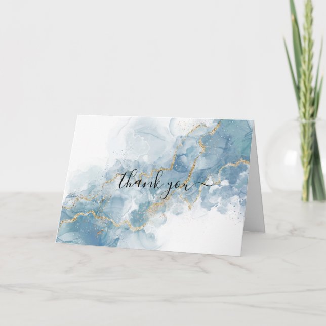 Carte "Merci" Floral Aquarelle Moderne (Devant)