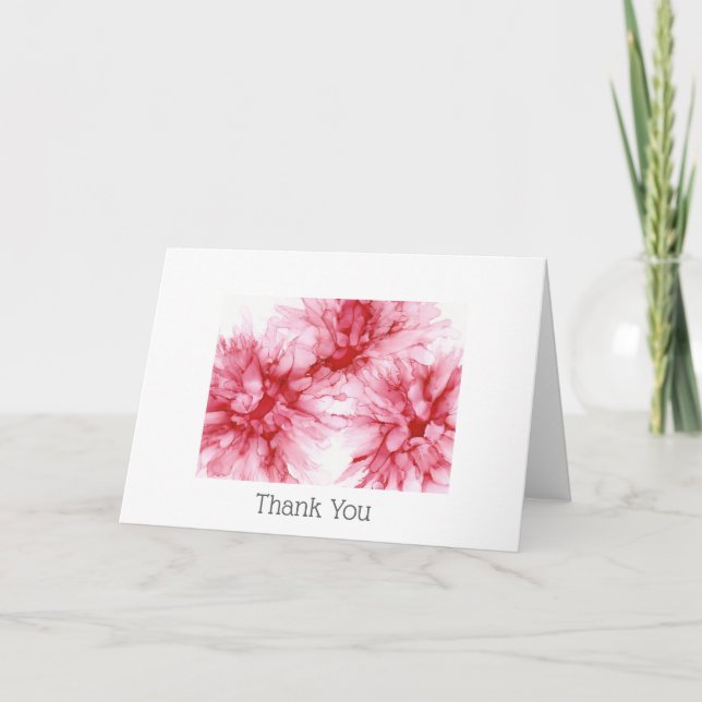 Carte Merci floral rose (Devant)