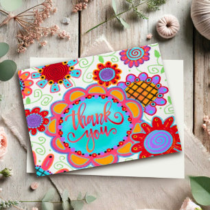 Carte Merci Fun Floral