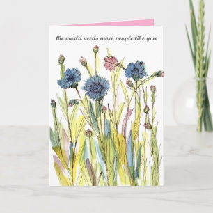 Carte Merci Gentilateur de carrière Kindness Blue Cornfl