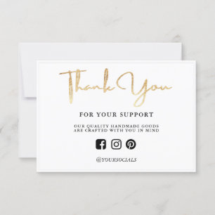 Carte Merci Gold Lumière Support personnalisé