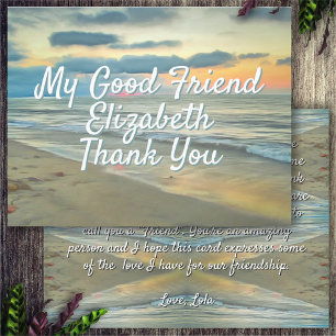 Carte Merci Good Friend Ocean Sunset 0735 Card