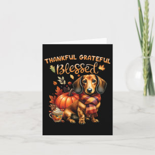 Carte Merci gracieux bienheureux Dachshund Chien Automne