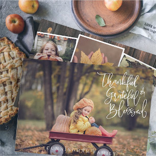 Carte Merci Grateful Blessé Photo Thanksgiving