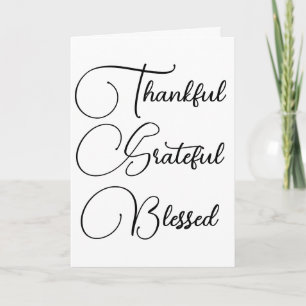 Carte Merci Grateful Blessé script Thanksgiving