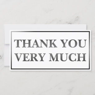 Carte Merci imprimé noir classique moderne