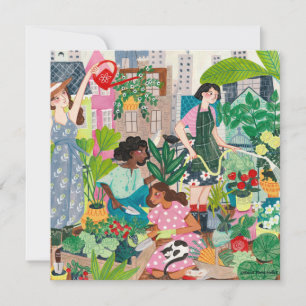 Carte Merci jardin urbain femmes illustrations