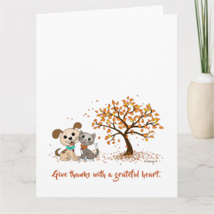 Carte Merci ! Joli Thanksgiving Automne Chien Chien