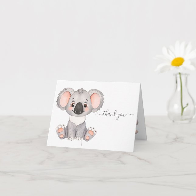 Carte Merci Koala Watercolor (Petite plante)