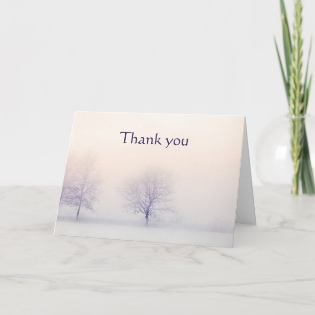 Carte Merci La Scène d'hiver d'une forêt Bible Ecriture (Devant)