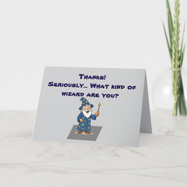 Carte 🧙 ‍ ♂️ "Merci, magicien glorieux" (Devant)