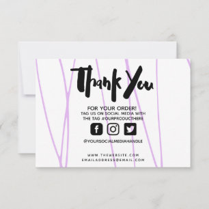 Carte Merci Marbre violet tendance Média personnalisé In