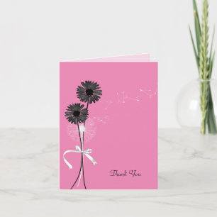 Carte Merci marguerites noires et pissenlit