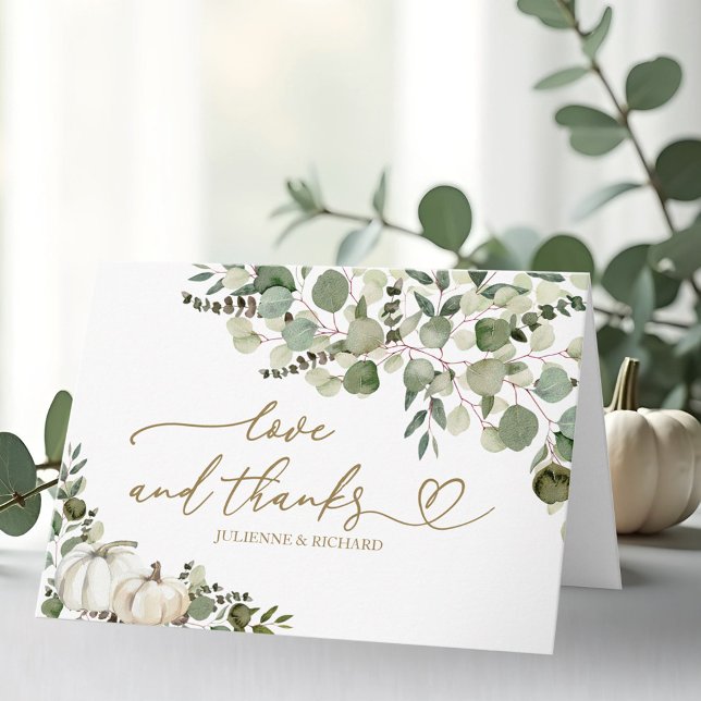Carte Merci Mariage Citrouille Eucalyptus (Créateur téléchargé)