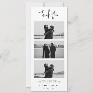 Carte Merci Mariage moderne chic de la bande photo