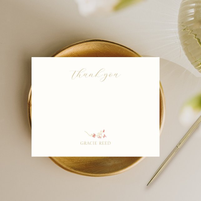 Carte Merci Mariage rose corail chic (Créateur téléchargé)