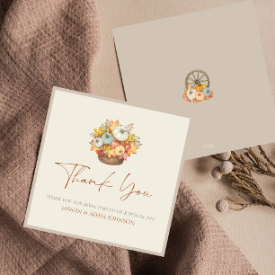 Carte Merci Mariage Russe Citrouille de récolte d'automn