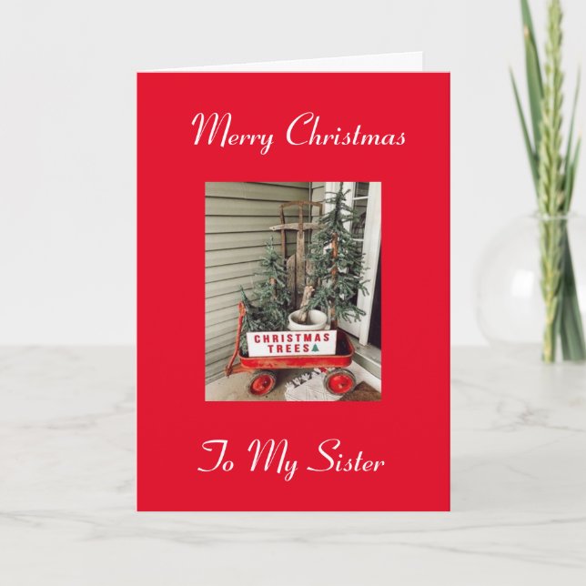 CARTE **MERCI NOËL** À MA SOEUR SPÉCIALE **SOEUR** (Devant)