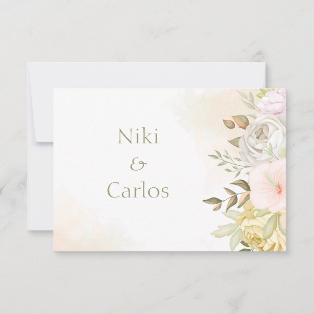Carte Merci/Note personnalisée en corail souple (Devant)