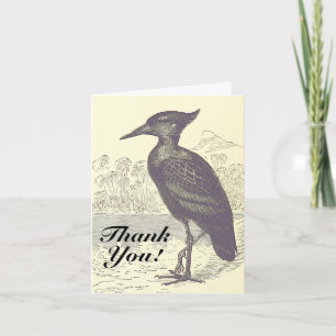Carte "Merci !", Oiseau debout sur le sol