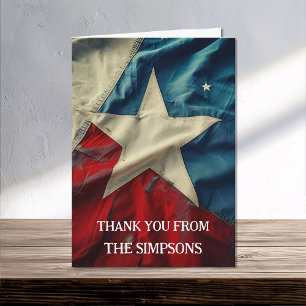 Carte Merci Patriotique Rouge Blanc Bleu Étoile Lone