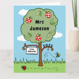 Carte Merci personnalisé arbre de célébration enseignant
