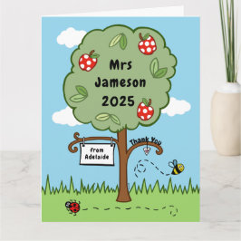 Carte Merci personnalisé arbre de célébration enseignant