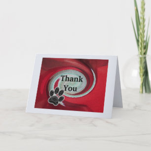 Carte Merci Pet Sitter Red Swirl Empreinte de patte Abst