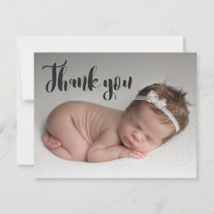 Carte Merci photo de la petite fille personnalisée Baptê