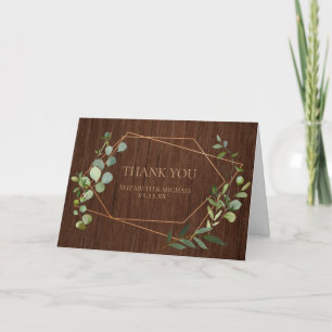 Carte Merci photo géométrique Eucalyptus en cuivre rusti