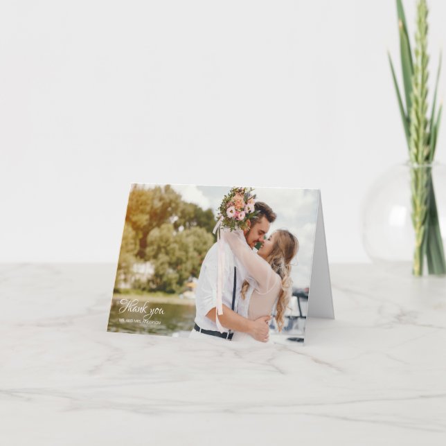 Carte Merci photo mariage plié (Devant)