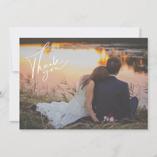 Carte Merci photo moderne simple Mariage (Devant)