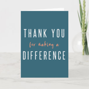 Carte Merci pour faire une différence   Orange turquoise