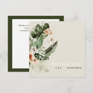 Carte "Merci" pour hibiscus boho tropical