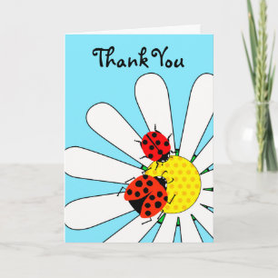 Carte Merci pour l'amitié avec Ladybugs sur Daisy