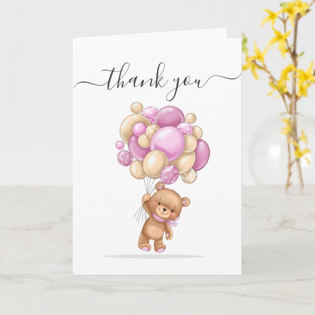 Carte Merci pour l'amour de l'ours en peluche (Fleur jaune)